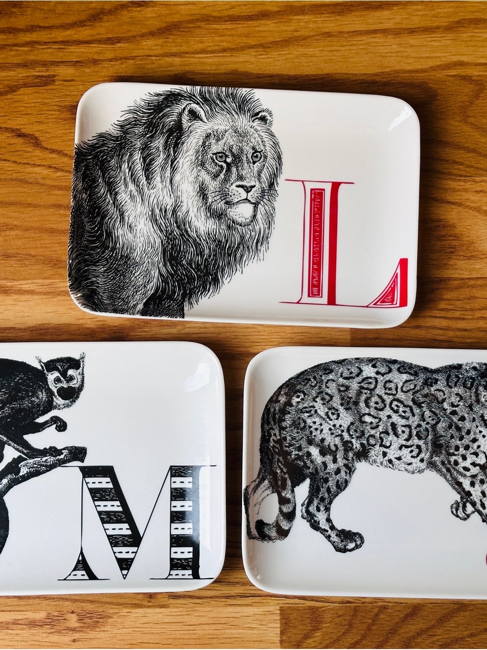 Thomas Paul melamine alphabet tidbit tray lot of 3